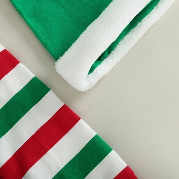 NWT Baby Elf Suit Romper Set and Santa Hat - Picture 6 of 12